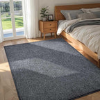 FinRèc 4x6 Washable Area Rugs for Bedroom Living Room, Low Pile Thin Rug Solid Color, Non-Slip Carpet Indoor for Home Decor (Grey)