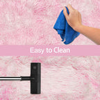 JiaoBaba Super Soft Fluffy Living Room Area Rug 2x6 ft Tie-Dyed Light Pink Shaggy Furry Carpet Washable Non-Slip Floor Rugs Bedroom Bedside Nursery Kawaii Rug Fuzzy Girls Dorm Home Decor Aesthetic