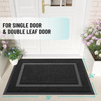 OLANLY Front Door Mat Indoor Outdoor Entrance, Waterproof All-Season, All-Weather Doormat, Sturdy Natural Rubber, Fade Resistant, Low Profile, Easy Clean Patio Porch Entryway Mat, 36x24, Black