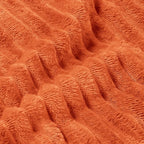 BEDELITE Ribbed Jacquard Burt Orange King Size Blanket for Bed, 108x90 Inch