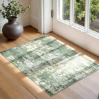 RELEANY Washable 2'x3' Abstract Area Rug for Living Room Light Green