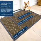 OLANLY Front Door Mat Outside 35x23, All-Season Absorbent Rubber Doormat