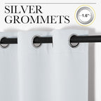 NICETOWN Room Darkening Draperies Curtains, Window Treatment Thermal Insulated Grommet Room Darkening Curtains/Drapes for Bedroom (Greyish White, 2 Panels, 34 by 72)