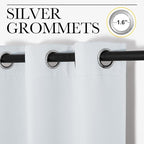 NICETOWN Bedroom Blackout Curtains Panels, 1 Pair, 55 inches by 94 Inch, Greyish White, Triple Weave Energy Saving Thermal Insulated Solid Grommet Blackout Draperies for Patio