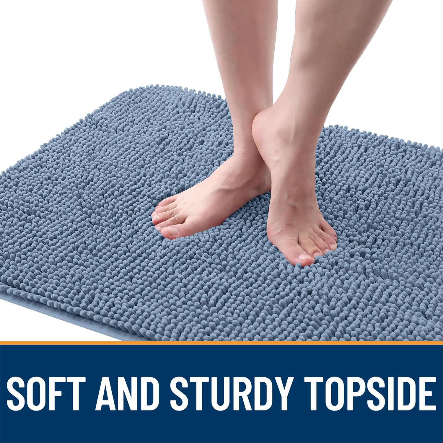 OLANLY Dog Door Mat for Muddy Paws 47x24, Super Absorbent Chenille Mud Mat