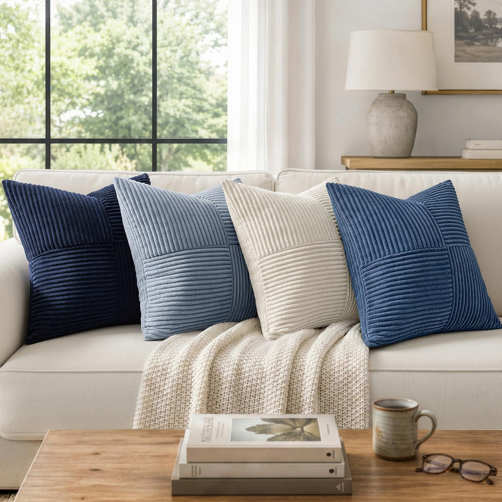 MIULEE Dusty Blue Decorative Throw Pillow Covers for Couch 18x18 Inch