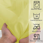OWENIE Lemon Sheer Curtains for Bedroom Living Room 54 Inch Length 2 Panels Set, Soft Solid Light Filtering Sheer Short Curtains for Small Window, 2 Pcs Total 84 Width 54 Long, Lemon
