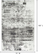 6x9 Area Rugs Washable Rug: Large Modern Abstract Living Room Rug Soft Anti-Skid Thin Carpet Indoor Floor Non-Shedding Carpets for Bedroom Dining Room Farmhouse Nursery Home Office Black Grey