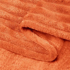 BEDELITE Ribbed Jacquard Burt Orange King Size Blanket for Bed, 108x90 Inch