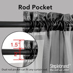 Simplebrand Black Sheer Curtains 63 Inch Length 2 Panels, Rod Pocket Solid Color Window Sheer Curtain Panels, Elegant Curtains & Drapes for Living Room, Bedroom 2 Panels (Black, 42" W x 63" L)