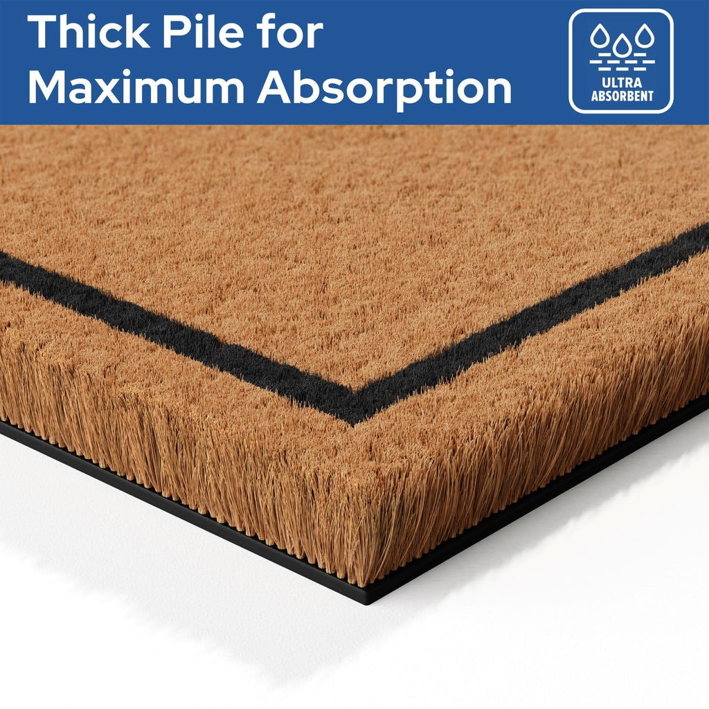 Barnyard Designs Natural Coco Coir Non-Slip Doormat (17x30, Hello)