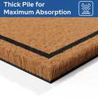 Barnyard Designs Natural Coco Coir Non-Slip Doormat (17x30, Hello)