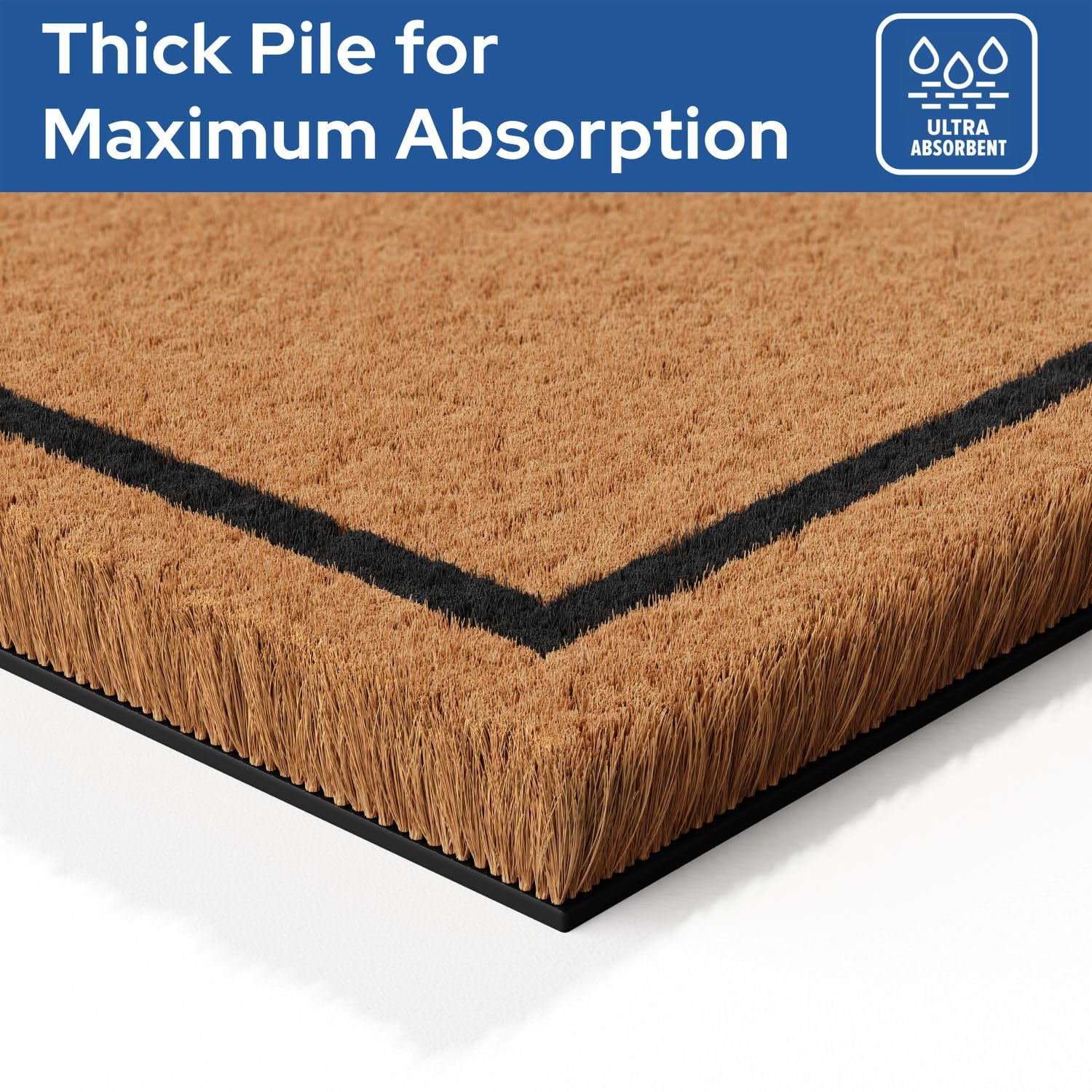Barnyard Designs Natural Coco Coir Non-Slip Doormat (17x30, Hello)