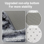 Soft Runner Rugs for Bedroom Hallways, 2x6 Black and White Fluffy Shag Throw Area Rug Non Slip for Bedside Dorm, Long Shaggy Furry Carpet for Nursery Living Room