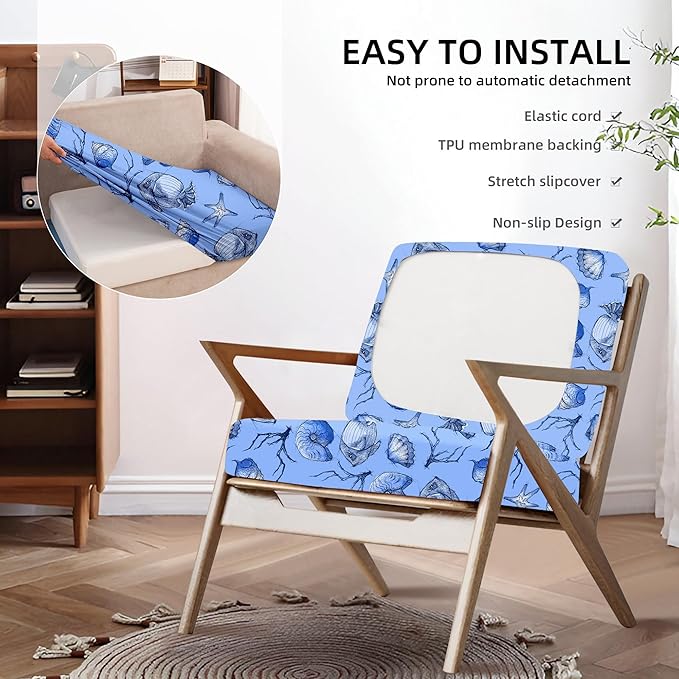 DREAHOTEXTIL 8Pcs Outdoor Cushion Covers, Elastic Patio Cushion Covers