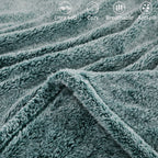 Exclusivo Mezcla Fuzzy Large Fleece Throw Blanket for Couch, Mixed Green