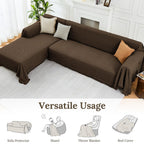 HOMERILLA 2 Piece Sectional Couch Cover for L Shape Sofa Chocolate XXXL