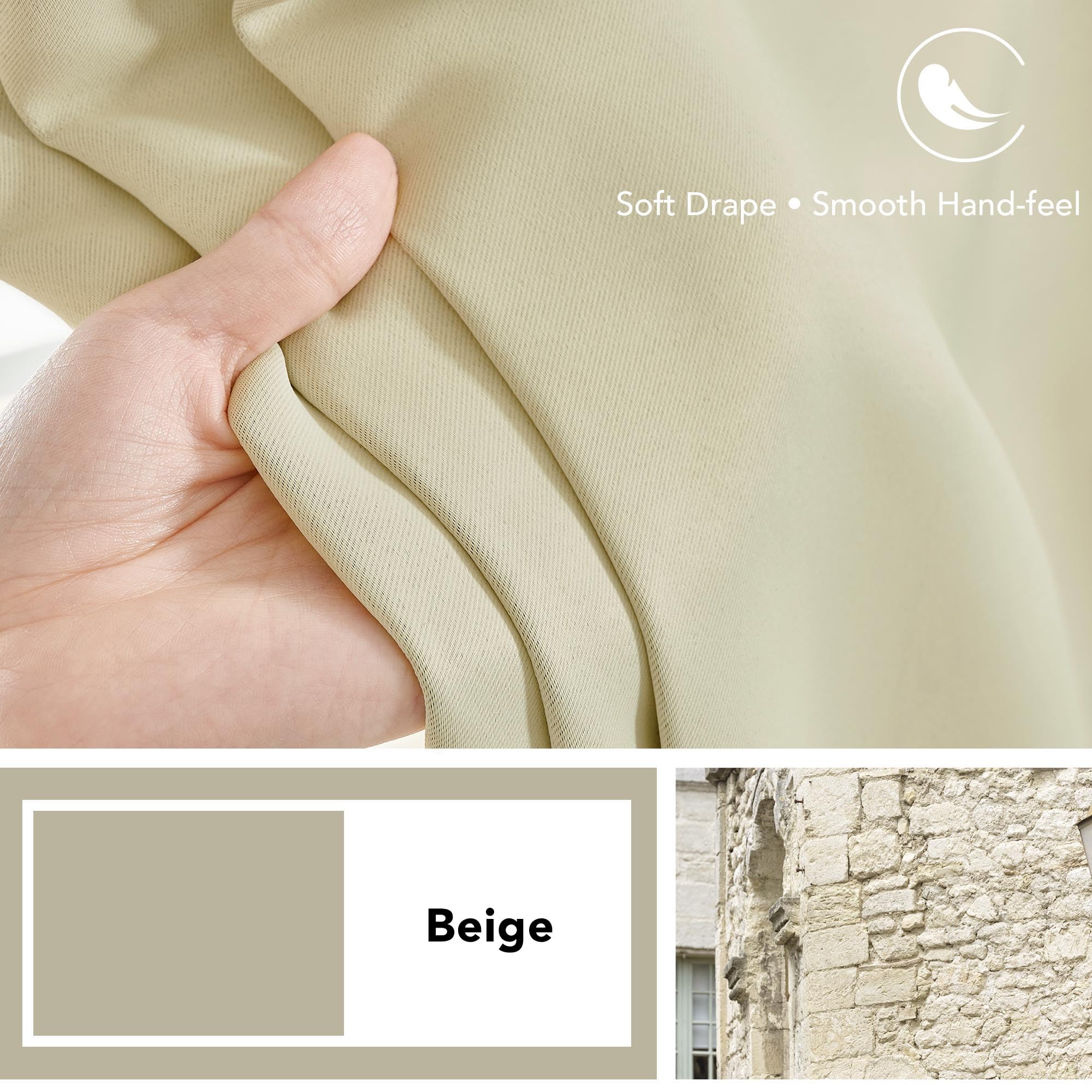 Deconovo Blackout Curtains for Bedroom, Living Room Curtains 84 Inches Long
