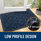 OLANLY Front Door Mat Outside 71x47, All-Season Absorbent Rubber Doormat