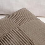 Fancy Homi Set of 2, Light Brown Patchwork Corduroy Decorative Soft Striped Modern Accent Cushion Case Farmhouse Boho Neutral Throw Pillow Covers for Chair Couch Bed Sofa Living Room 28x16 Inch