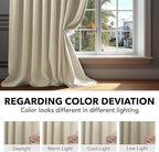Deconovo Blackout Curtains, Thermal Insulated, W70 x L84 2 Panels, Back Tab, Machine Washable, Room-Darkening Drapes for Bedroom/Living Room Light Beige