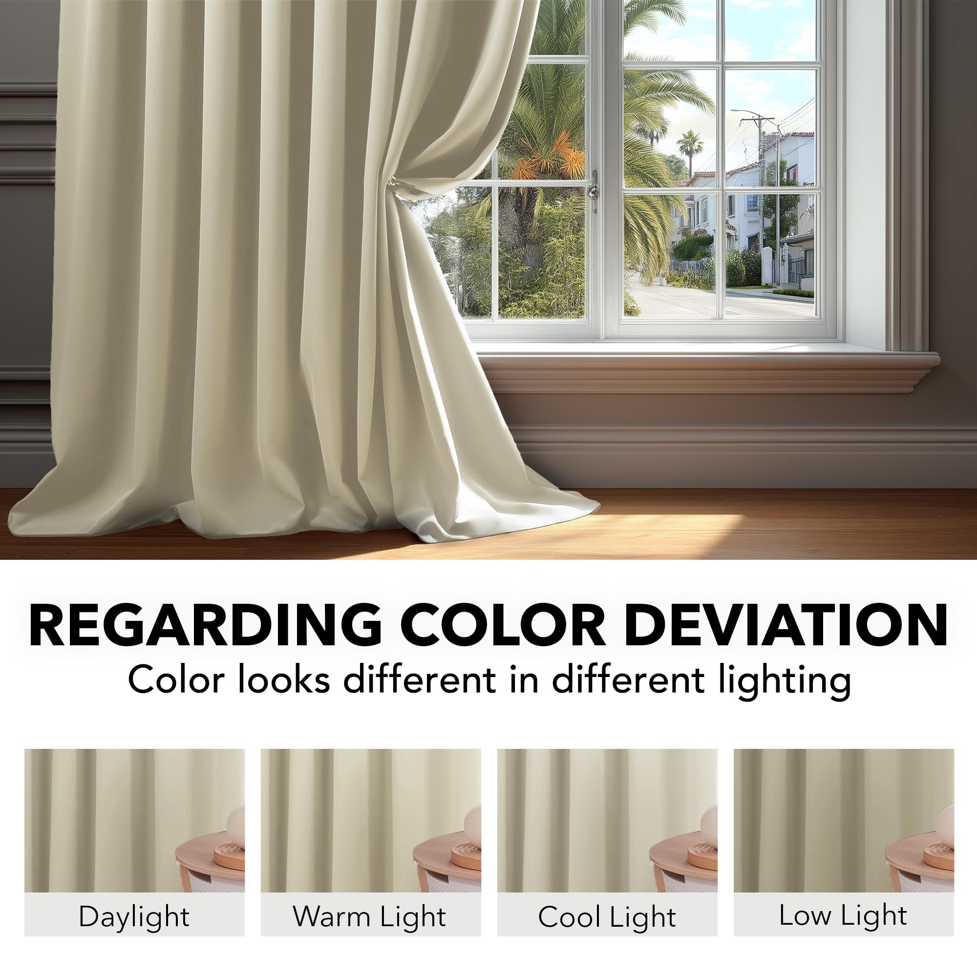 Deconovo Blackout Curtains for Bedroom, Living Room Curtains 63 Inches Long