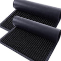 OLANLY Front Door Mat Indoor Outdoor Entrance, 2-Pack 47 x 23 Inch, Waterproof Heavy Duty Doormat, Fade Resistant, Low Profile, Easy Clean Patio Porch Welcome Floor Mats for Entry, Black