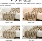 lifein Throw Blanket for Couch, Soft Boho Decor Bed Throw,Cozy Beige Knitted Chenille Small Farmhouse Lightweight Throw(Beige,50 * 60")