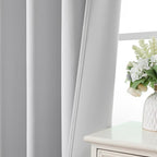 CUCRAF Custom Blackout Curtains for Bedroom Living Room, Rod Pocket Room Darkening Curtain Thermal Insulated Light Blocking Window Drapes 1 Panel (Custom Size, Greywish White)
