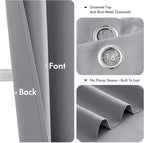 MIULEE Light Grey Blackout Curtains for Bedroom Living Room 63 Inches Long 2 Panels, Thermal Insulated Room Darkening Drapes Solid Grommet Noise Reduction Light Blocking Window Treatments 40x63 Inch