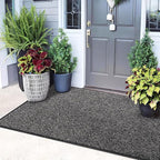Mibao Front Door Mat, Dirt Trapper Welcome Mat for Outdoor Indoor, Non-Slip Waterproof Doormat, Durable Machine Washable Low Profile Entry Rug for Back Door Outside Patio Porch, 60" x 36", Grey