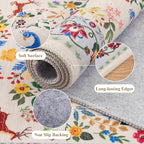 HEBE Washable Hallway Runner Rug 2'x 6' Non Slip Kitchen Rugs Runner,Low Pile Entryway Rug Laundry Room Mat Floral Carpet Runners for Hallways, Kitchen,Bathroom,Laundry,Bedside Rug
