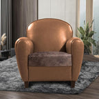 Leather Look Couch Cushion Covers Sofa Seat Slipcovers Sets Couches Furniture Protector for Sectional Armchair Loveseat Pets Kids Stretch Spandex Fabric (1 Cushion Armchair, Light Brown)