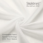 Simplebrand Ivory Sheer Curtains 108 Inches Long, Extra Long Rod Pocket Solid Color Window Sheer Curtain Panels, Elegant Curtains & Drapes for Living Room, Bedroom 2 Panels (Ivory, 42" W x 108" L)