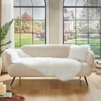 AMTOVO Faux Sheepskin Rug, White Ultra Soft Fluffy Shag Area Rug, 2 x 6 ft Faux Fur Rug for Bedroom Sofa Throw Cushion Room Decor, Sheepskin