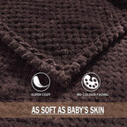 Exclusivo Mezcla Fleece Bed Blanket Twin Size, Super Soft and Warm Blankets for Couch, Sofa and Bed Waffle Textured, Cozy, Fuzzy and Lightweight (Coffee, 90x66 Inches)