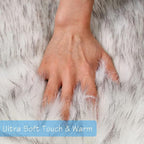 duduta White Black Faux Sheepskin Runner Rugs 2x6 ft, Fluffy Shag Bedroom Rug Fur Couch Sofa Covers Washable