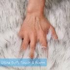 duduta White Black Faux Sheepskin Fur Rug 3x5 ft, Fluffy Carpet Rug