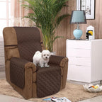 U-NICE HOME Recliner Chair Covers Reversible Chair Cover Pet Covers for Dogs with Elastic Straps Water Resistant Diamond Quilted (28''Recliner Oversized, Chocolate/Taupe)