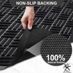 Mibao Front Door Mat Outdoor Entrance, 47" x 24" Heavy Duty Welcome Mat for Outdoor and Indoor, Waterproof Dirt Trapper Doormat, Super Absorbent Indoor Entryway Mat for Patio & Porch - Blue