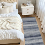 Nakagishi Boho 2x6 Runner Rug Machine Washable Rugs Non Slip Denim Blue