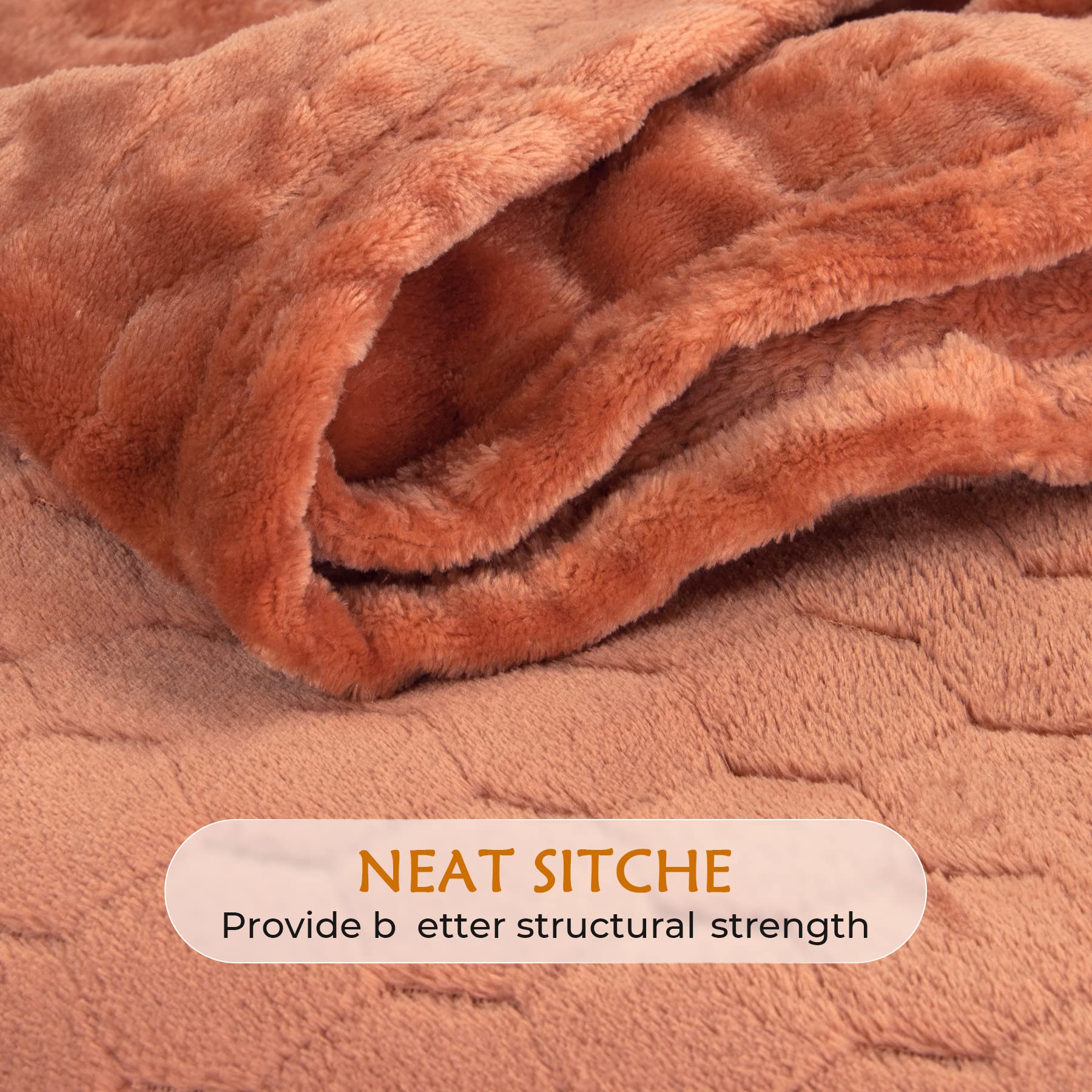TOONOW Fleece Blanket Textured Fuzzy Plush Throw Blanket Twin Size 60" x 80", Super Soft Fluffy Bed Blanket Geometric Pattern Comfy Microfiber Flannel Blankets for Couch, Bed, Sofa, Carnelian