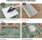 Lansny Modern Abstract Entryway Rug Indoor 2x3 Washable Rug Non-Slip Soft Small Area Rug Forest Green Kitchen Mats Thin Print Faux Wool Floor Carpet Throw Rugs for Entrance Bedroom