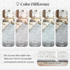 2x8 Washable Runner Rug: Moroccan Geometric Boho Rug Farmhouse Non Slip Stain Resistant Rugs Low Pile Soft Carpet for Porch Kitchen Laundry Room Living Room Bedroom (Grey,2'x8')