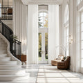 Extra Long Beige White Linen Curtains 132 Inch for Living Room 2 Panels Set Rod Pocket Back Tab Light Filtering Semi Sheer Curtain Privacy Floor to Ceiling High Ceiling Drapes for Farmhouse 52x132