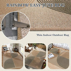 Lahome Enfys Modern Rainbow Easy Jute Office Rug, Washable Rugs 4x6 for Living Room Bedroom Farmhouse Kitchen Mats for Floor, Contemporary Non Slip Floor Carpet for Entryway Backyard Sunroom
