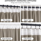 RYB HOME Taupe Velvet Curtains with Hook Tape, Back Tab Thermal Insulated Privacy Protect Decorative Drapes for Bedroom Home Office, W 52 x L 90 inches, 2 Panels Set
