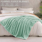 Exclusivo Mezcla Fleece Queen Blanket for Bed, Extra Large Fuzzy Sage Green Bed Blankets, Soft Cozy Plush Sofa Throws for All Seasons, 90x90 Inches