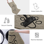 Smiry Dog Door Mat for Muddy Paws, Absorbent Dirt Trapper Non Slip Quick Dry Washable Chenille Mat for Mud Dogs, Entry Rug for Indoor and Outdoor (30x20 Inches, Warm Taupe and Black)