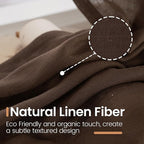 BGment Brown Linen Curtains 45 Inch Length for Window, Short Semi Sheer Drapes Light Filtering for Bedroom Kitchen Bathroom Decor Lightweight Rod Pocket, 2 Panels Set, Each 42 Inch Wide
